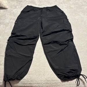 Divided Black Drawstring Pants
